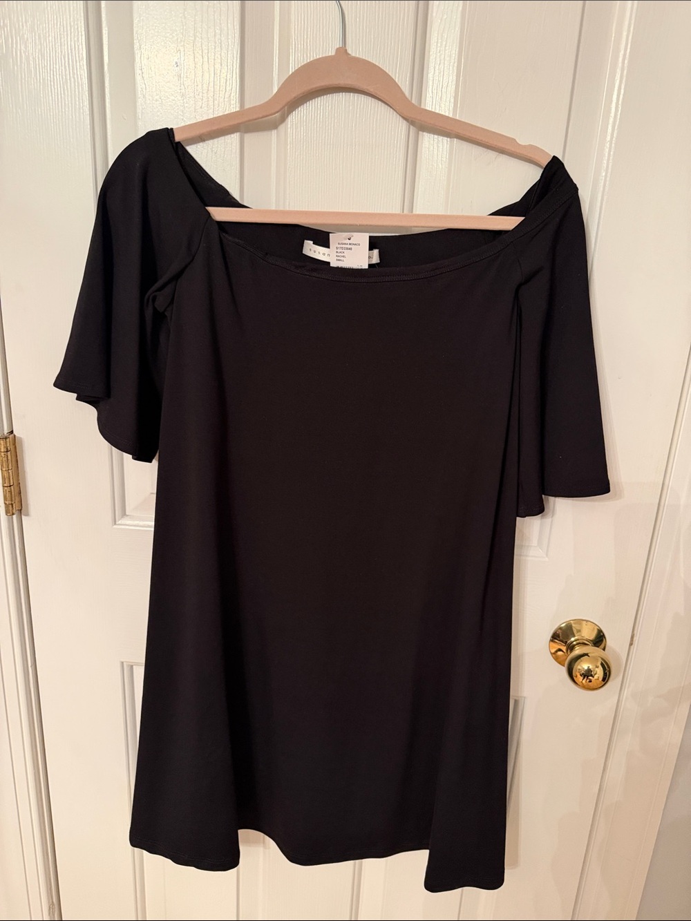 Susana Monaco Black Off-Shoulder Mini Dress
